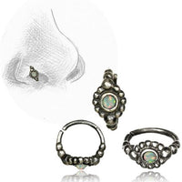 Load image into Gallery viewer, Nostril Piercing Nasenringe Silber Nasenring Kugelmuster 10 mm/0,8 mm
