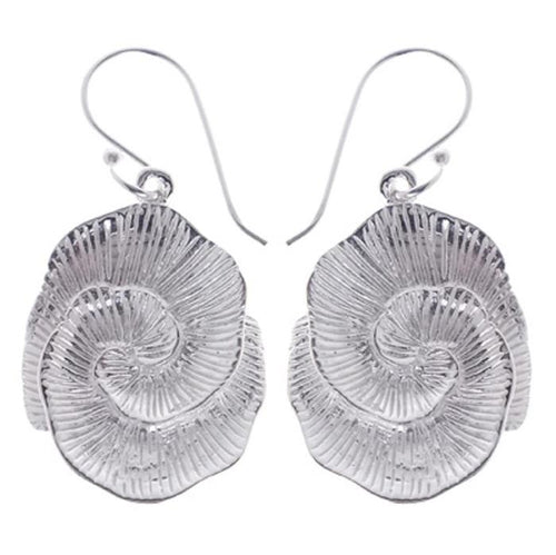 Silberohrringe 925er Silber Ohrringe Ohrhänger Damen Schmuck Spirale Rillen oval