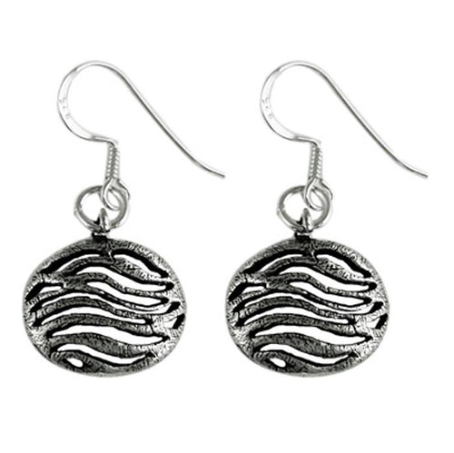 Silberohrringe 925er Silber Ohrringe Ohrhänger Damen Schmuck Rund Dunkel Wellen