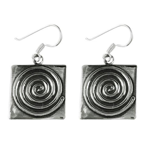 Silberohrringe 925er Silber Ohrringe Ohrhänger Damen Schmuck Quadratisch Spirale