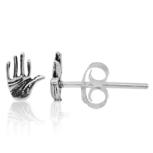 Silberohrstecker Ohrstecker 925er Sterling Silber Unisex Schmuck Ohrringe Hand Stopp