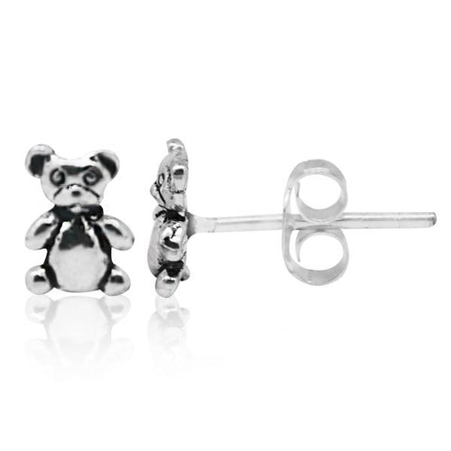Silberohrstecker Ohrstecker 925er Sterling Silber Unisex Schmuck Ohrringe Teddy