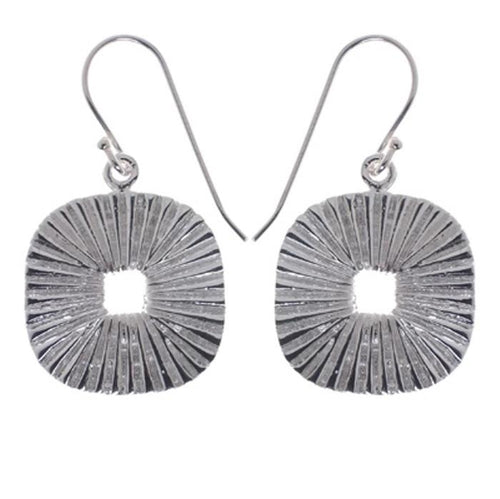 Ohrringe eckig Streifen glänzend Silberohrringe 925er Sterling Silber Damen Schmuck