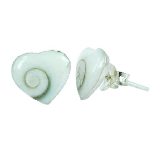 Shivaauge Herz 8 mm flach Silberohrstecker Ohrstecker 925er Silber Shiva Auge Eye Damen