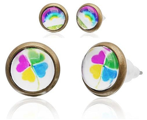 Brass Ohrstecker Stern Sterne bunt Unisex Ohrringe Edelstahl nickelfrei Kommunismus 12 mm