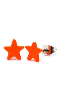 Load image into Gallery viewer, Brass Ohrstecker Stern Sterne bunt Unisex Ohrringe Edelstahl nickelfrei Kommunismus 12 mm
