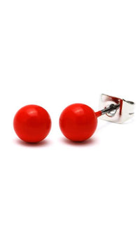 Load image into Gallery viewer, A pair of colorful star-shaped Brass Ohrstecker stud earrings (12 mm), unisex, with stainless steel posts and nickel-free backs, ideal for sensitive ears. Displayed against a white background.
