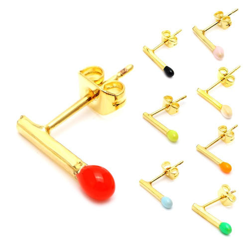 Brass Ohrstecker Stern Sterne bunt Unisex Ohrringe Edelstahl nickelfrei Kommunismus 12 mm