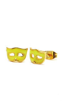 Load image into Gallery viewer, A pair of Brass Ohrstecker Stern Sterne bunt Unisex Ohrringe made from nickelfrei stainless steel, featuring a colorful star design with a shiny 12 mm finish for comfortable and stylish wear.
