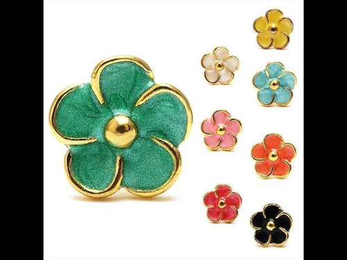 Brass Ohrstecker Stern Sterne bunt Unisex Ohrringe Edelstahl nickelfrei Kommunismus 12 mm