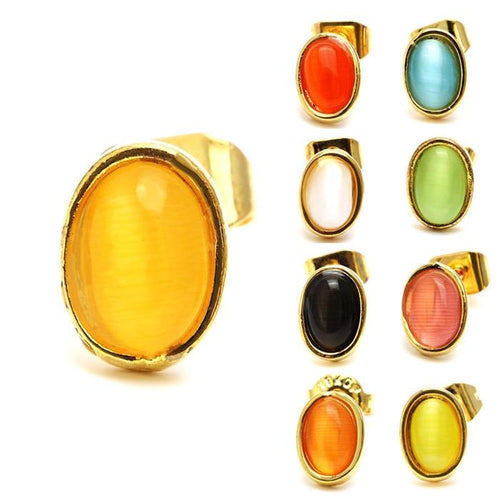 Brass Ohrstecker Stern Sterne bunt Unisex Ohrringe Edelstahl nickelfrei Kommunismus 12 mm