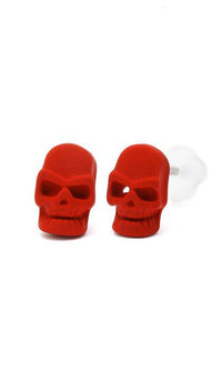 Cargar imagen en el visor de la galería, Ohrstecker Totenkopf 8 mm Edelstahl Gummi Beschichtung nickelfrei Unisex Schmuck

