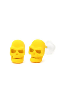 Cargar imagen en el visor de la galería, Ohrstecker Totenkopf 8 mm Edelstahl Gummi Beschichtung nickelfrei Unisex Schmuck
