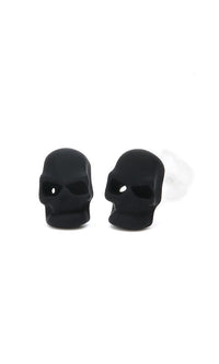 Cargar imagen en el visor de la galería, Ohrstecker Totenkopf 8 mm Edelstahl Gummi Beschichtung nickelfrei Unisex Schmuck
