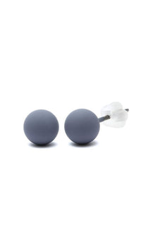 Load image into Gallery viewer, Ohrstecker Kugel Perle 6 mm Edelstahl Gummi Beschichtung nickelfrei Unisex Schmuck
