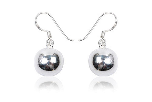 Silberohrringe 10 mm 925er Silber Ohrringe Ohrhänger Damen Schmuck Rund Glanz