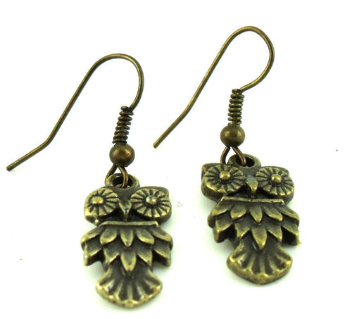 Ohrringe Messing Damen Ohrhänger Kupfer Ohrschmuck Schmuck Eule