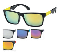 Load image into Gallery viewer, Sonnenbrille schwarz bunt verspiegelt Unisex Nerd Brille Bügel 400 UV

