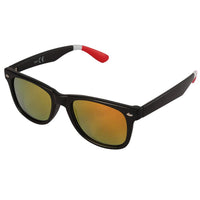 Load image into Gallery viewer, Sonnenbrille Unisex Nerd Brille verspiegelt Bügel gestreift bunt 400 UV
