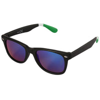 Load image into Gallery viewer, Sonnenbrille Unisex Nerd Brille verspiegelt Bügel gestreift bunt 400 UV
