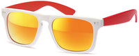 Load image into Gallery viewer, Sonnenbrille verspiegelt 400 UV Nerd Vintage Punkte  weiß transparent
