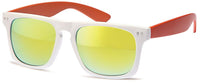 Load image into Gallery viewer, Sonnenbrille verspiegelt 400 UV Nerd Vintage Punkte  weiß transparent
