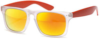 Load image into Gallery viewer, Sonnenbrille verspiegelt 400 UV Nerd Vintage Punkte  weiß transparent
