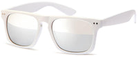 Load image into Gallery viewer, Sonnenbrille verspiegelt 400 UV Nerd Vintage Punkte  weiß transparent
