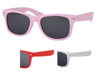 Load image into Gallery viewer, Sonnenbrille Nerd Unisex Brille grau getönt 400UV rosa rot weiß
