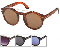 Load image into Gallery viewer, Sonnenbrille Round Glasses Panto 400 UV Metallbügeloberkante Zierleiste
