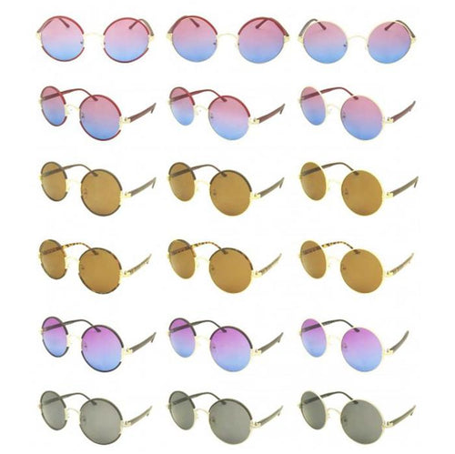 Sonnenbrille 3-in-1 Round Glasses Vintage 400 UV Metall getönt Rahmen variabel