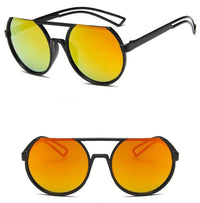 Load image into Gallery viewer, Sonnenbrille Flat-Top Round Glasses Retro oben frameless 400UV verspiegelt
