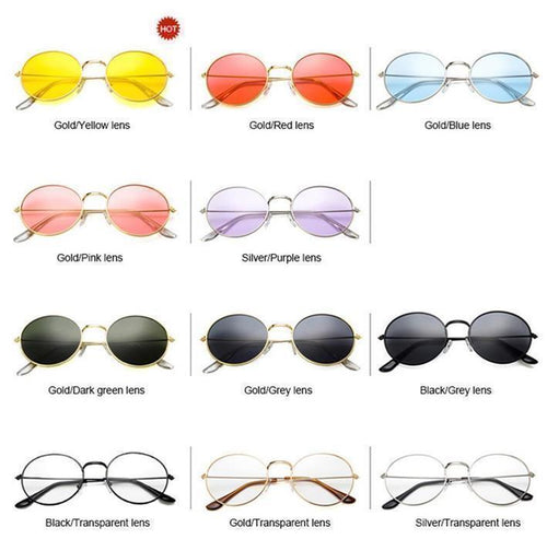 Sonnenbrille rundlich Panto gold silber 400UV getönt klar Metallgestell bunt