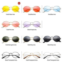 Load image into Gallery viewer, Sonnenbrille rundlich Panto gold silber 400UV getönt klar Metallgestell bunt
