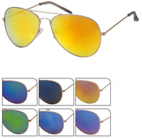 Load image into Gallery viewer, Sonnenbrille golden Metall Pilotenbrille 400UV verspiegelt Kappen transparent
