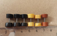 Load image into Gallery viewer, Fake Holzplug Holz Plug Lobe Piercing Inlay Edelstahl Paua Muschel Türkis Stein
