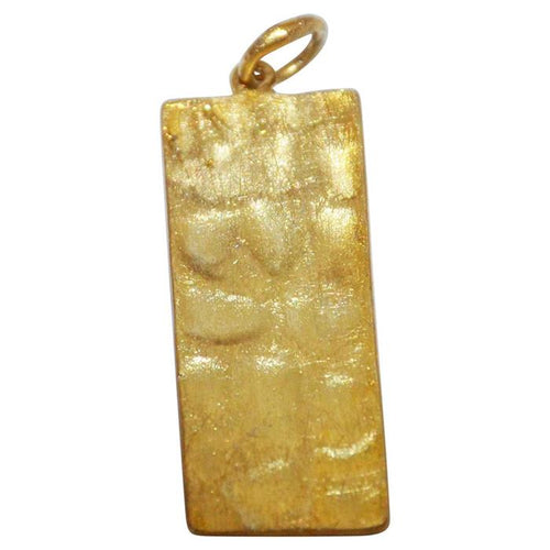 Anhänger 925 Sterling Silber gold Rechteck gehämmert - chic - net.de