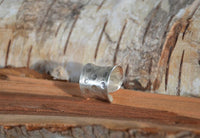 Load image into Gallery viewer, Bandring gebürstet Punkte gewölbt Rillen 925 Sterling Silber offen - chic - net.de
