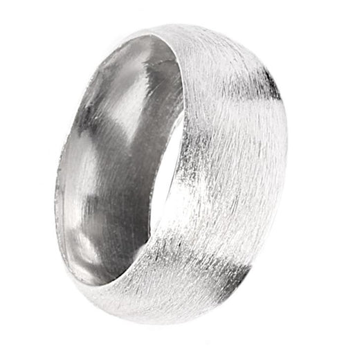 Bandring konvex gewölbt 9mm breit gebürstet 925 Sterling Silber - chic - net.de