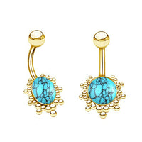 Cargar imagen en el visor de la galería, Bauchnabel Piercing Edelstah mit Steinen in Gold - oder Silber - chic - net.de
