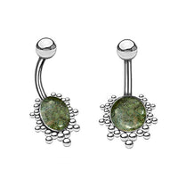 Cargar imagen en el visor de la galería, Bauchnabel Piercing Edelstah mit Steinen in Gold - oder Silber - chic - net.de
