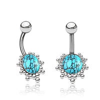 Cargar imagen en el visor de la galería, Bauchnabel Piercing Edelstah mit Steinen in Gold - oder Silber - chic - net.de
