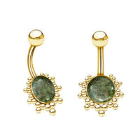 Cargar imagen en el visor de la galería, Bauchnabel Piercing Edelstah mit Steinen in Gold - oder Silber - chic - net.de

