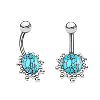Cargar imagen en el visor de la galería, Bauchnabel Piercing Edelstah mit Steinen in Gold - oder Silber - chic - net.de
