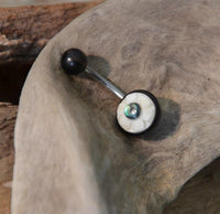 Load image into Gallery viewer, Bauchnabel Piercing Edelstahl Arangholz Bone Blume - chic - net.de
