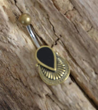 Cargar imagen en el visor de la galería, Bauchnabel Piercing Messing Edelstahl Träne Fächer Shell - chic - net.de
