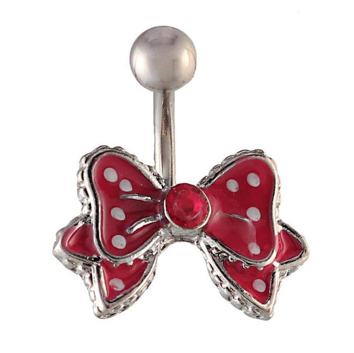 Bauchnabelpiercing silberfarben Schleife rosa Edelstahl - chic - net.de