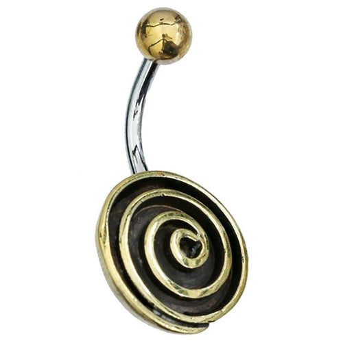 Bauchnabelpiercing Spirale 14mm Edelstahl Messing - chic - net.de