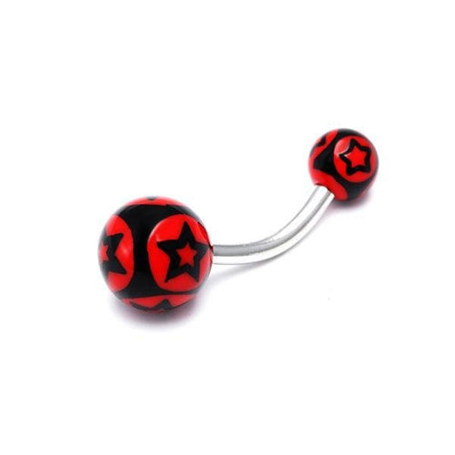 Bauchnabelpiercing Stern Kreis Bioflex 2 Kugeln Bananenpiercing Edelstahl nickelfrei - chic - net.de