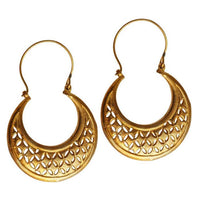 Load image into Gallery viewer, Brass Ohrringe antik golden Kugeln Creolen Spiralen Messing Ohrhänger
